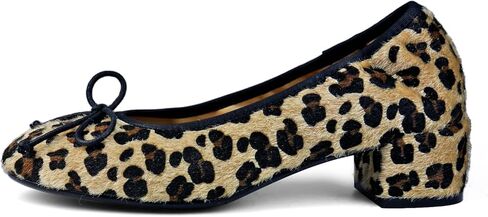 Mary Jane Shoes Women Leather Round Toe Chunky Mid Heel Pumps Ballet Shoes with Bow Tie Closed Toe Comfort Work Casual Ballerina Shoes in Kuwait