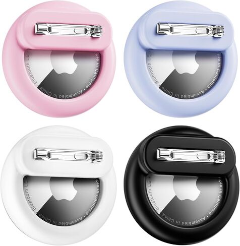 for AirTag Holder 4 Pack for Kids Hidden,Black+White+Pink+Purple | for Apple Air Tags 1st & 2nd Gen,Hidden Discreet Toddler Tracker, for School Uniforms, Clothes, Backpack,Shoes & Dog Collar in Saudi Arabia