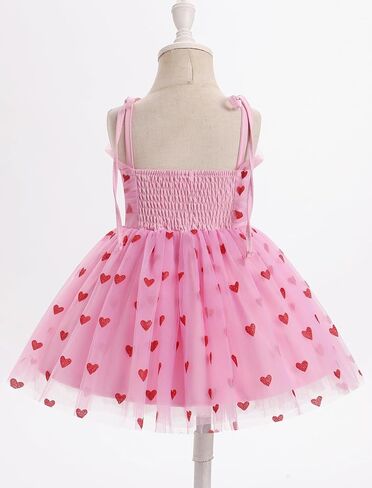 OBEEII Baby Girls Tulle Tutu Dress Toddler Strawberry/Heart/Daisy Print Birthday Dress Baptism Cake Smash Photoshoot Outfit in Saudi Arabia