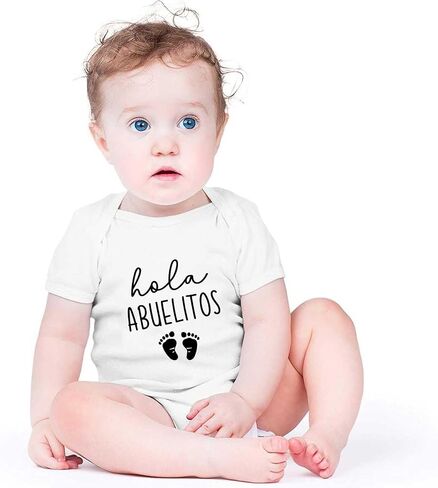 Hola Abuelitos Pregnancy Announcement Baby Bodysuit You're Going to be Grandparents Infant Romper in Kuwait