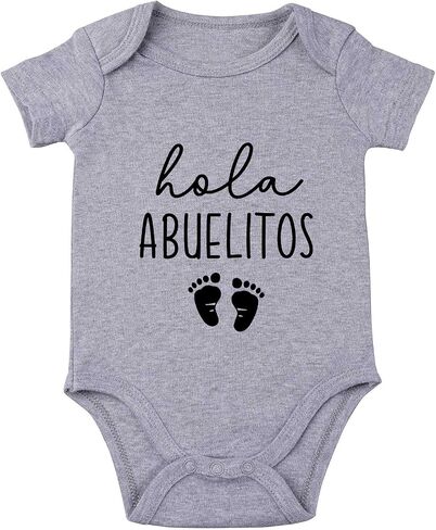 Hola Abuelitos Pregnancy Announcement Baby Bodysuit You're Going to be Grandparents Infant Romper in Kuwait