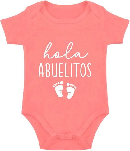 Hola Abuelitos Pregnancy Announcement Baby Bodysuit You're Going to be Grandparents Infant Romper in Kuwait