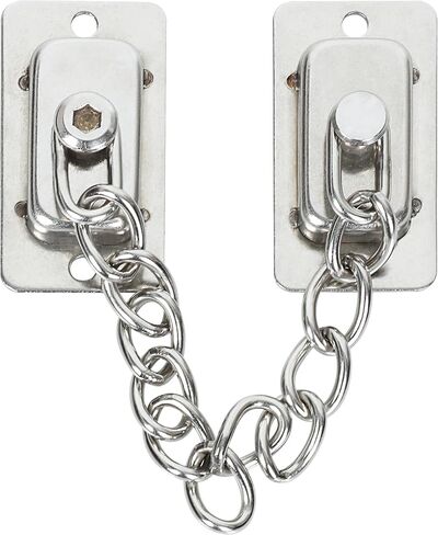 قفل سلسلة النوافذ Alise ، قفل سلسلة أمان باب النافذة من الفولاذ المقاوم للصدأ قفل سلسلة أمان السلامة للنوافذ للنوافذ المفتوحة المسطحة المضادة للسرقة ، النيكل المصقول بالفرشاة in Kuwait