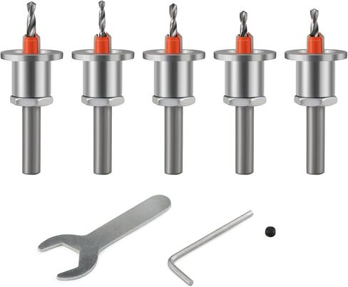 مجموعة بتات مثقاب ، 5pcs 8 مم جولة شانك المسمار بتات 2 2.8/3.0/3.2/3.5/4mm مخروط مخروطي التوجيه جهاز التوجيه بتات العاكسة عمق بت قابلة للتعديل مع فتحة المسمار التوقف عن الخشب in Kuwait