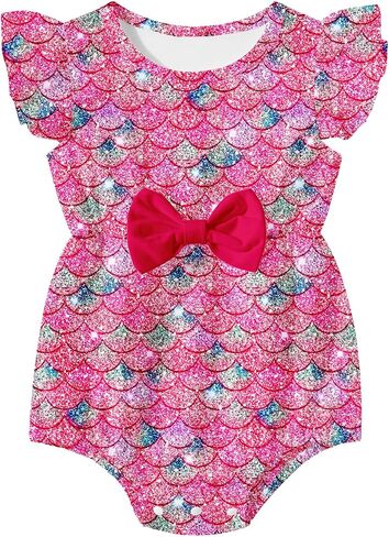 فتيات الأطفال ملابس الأطفال الرضع bodysuit صيف طباعة رومبير مع القوس 0-18 شهر in Kuwait