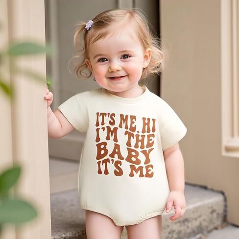 Newborn Baby Boy Girl Summer Clothes Funny Print Sweatshirt Romper Oversized Infant Short Sleeve Bodysuit in Saudi Arabia