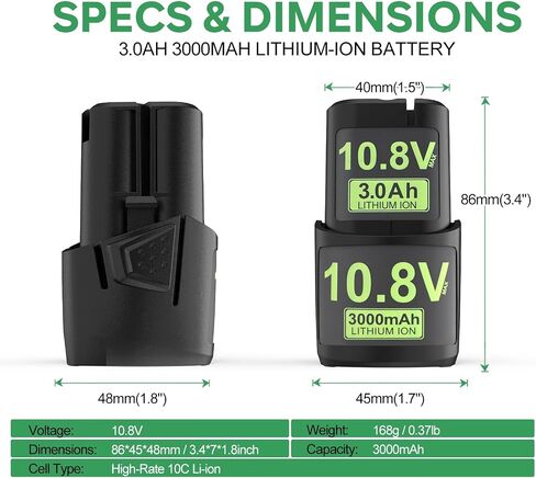 2packs 3000mAh استبدال لـ Stihl 10.8v HSA 25 بطارية HSA26 HSA25 AS2 GTA26 SEA2 in Saudi Arabia