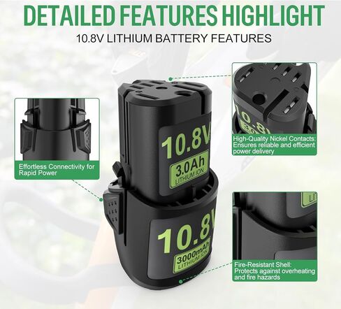 2packs 3000mAh استبدال لـ Stihl 10.8v HSA 25 بطارية HSA26 HSA25 AS2 GTA26 SEA2 in Saudi Arabia