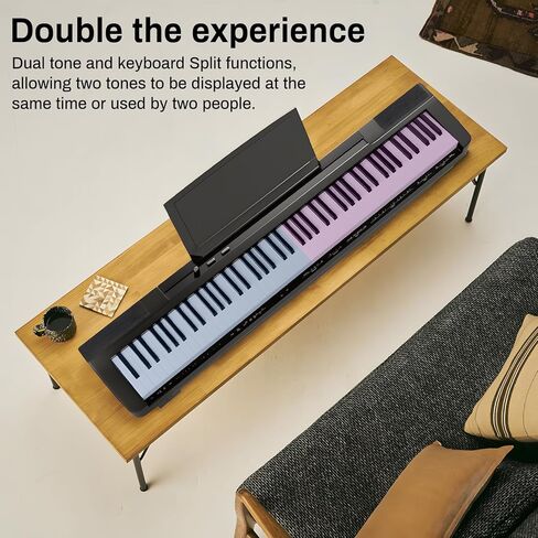 بيانو AODSK الرقمي للمبتدئين 88 مفتاحًا، بيانو كهربائي للوحة المفاتيح، مفاتيح كاملة الحجم شبه مرجحة، 238 نغمة، 100 أغنية تجريبية، مع دواسة مستدامة، مكبرات صوت ستيريو، وظيفة MP3، أسود (بيانو S-300U مع حامل U) in Kuwait