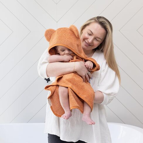 Bella Tunno Baby Bath Towel and Wash Mitt Set – Soft Absorbent Hooded Towels and Mitt-Style Baby Washcloths, Oeko-TEX Certified (Blush) in Saudi Arabia