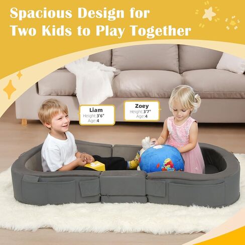 ENITYA Toddler Travel Bed, Folding Floor Cot for Travel, Portable Kids Bed for Sleeping, Washable Toddler Cot for Children 18M – 5yr Old, Grey in Kuwait