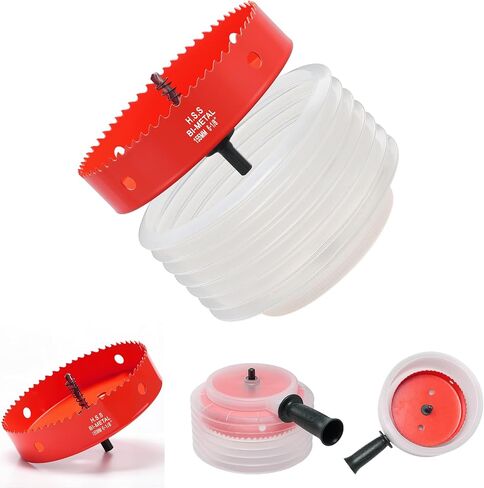 6-1/8 inch Hole Saw Dust Bowl, Drill Dust Cover Collector Scalable with Handle, 155mm Hole Saw Cutter with Dust Bowl for Recessed Lighting, Wood, Drywall in Saudi Arabia