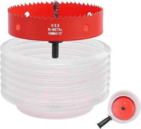 6-1/8 inch Hole Saw Dust Bowl, Drill Dust Cover Collector Scalable with Handle, 155mm Hole Saw Cutter with Dust Bowl for Recessed Lighting, Wood, Drywall in Saudi Arabia