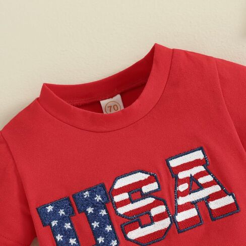 FOMOYUU Baby Boy Summer Flag Shorts Set Clothes for forth of July Outfits Infant Toddler Casual Boy Short Outfits in Kuwait