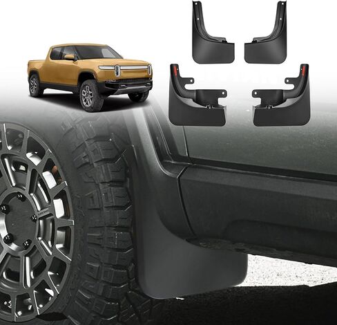 BestEvMod Mud Flaps Splash Guards Compatible with Rivian R1T 2022 2023 2024 Accessories Splash Fender Winter Vehicle Sediment Dirt Protection Set of 4 No Need to Drill Holes in Kuwait
