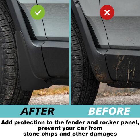 BestEvMod Mud Flaps Splash Guards Compatible with Rivian R1T 2022 2023 2024 Accessories Splash Fender Winter Vehicle Sediment Dirt Protection Set of 4 No Need to Drill Holes in Kuwait