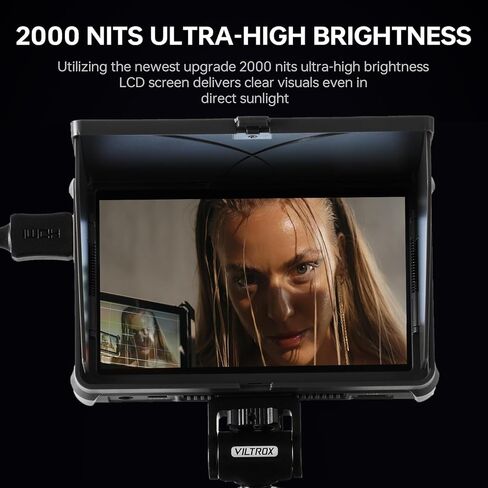 Camera Field Monitor，VILTROX DX-3 6inch Kit 2000nit HD 1920x1080 IPS Touch Screen with 3D LUT Touch Screen 4K HDMI Camcorder DSLR Cameras Video Monitors with Sunshade Hood/np-f550 Battery in Saudi Arabia