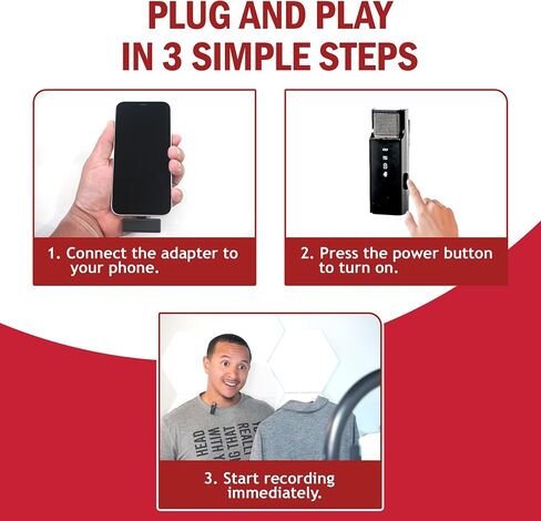 Wireless Lavalier Microphone for iPhone and All Devices - 2 Pack 2.4Ghz Mic, Audio w/Noise Canceling - Long Range Up to 175ft - Easy to Use for Video Recording, Podcast in Saudi Arabia