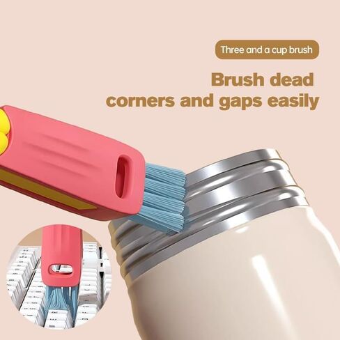 3 in 1 Cup Lid Gap Cleaning Brush Set, Multifunctional Insulation Bottle Cleaning Tools, Mutipurpose Tiny Silicone Cup Holder Cleaner, Home Kitchen Cleaning Tools in Kuwait