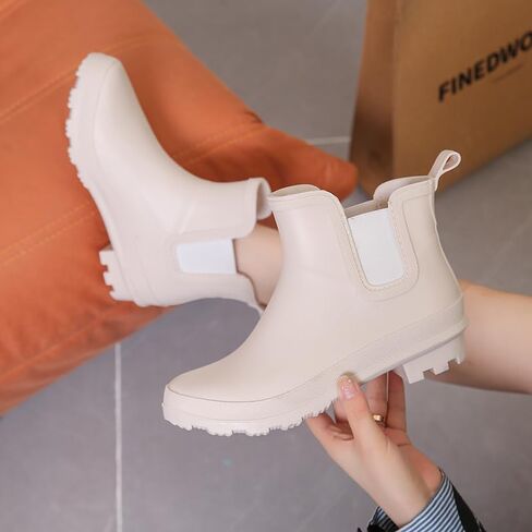 Harssidanzar Womens Short Rain Boots Waterproof Garden Shoes Anti-Slipping Ankle Rain Boots for Outdoor HL215US in Saudi Arabia