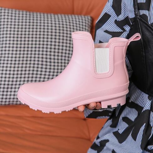 Harssidanzar Womens Short Rain Boots Shoes Garden Garden أحذية مضادة للانزلاق في الكاحل من أجل HL215US في الهواء الطلق in Kuwait