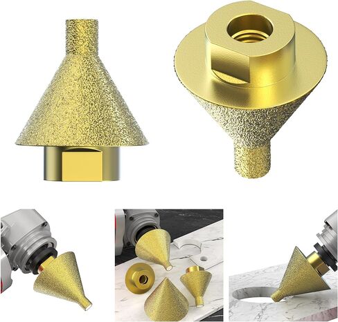2pcs ماس تشمفير بتات 38 ملم+50 مم ، وحدات التثقيب واللكم ، وبلاط مخروط الماس لزاوية ، وتوسيع وثقوب التشذيب في بلاط ، والسيراميك ، والرخام ، والزجاج ، والجرانيت ، والخشب in Kuwait