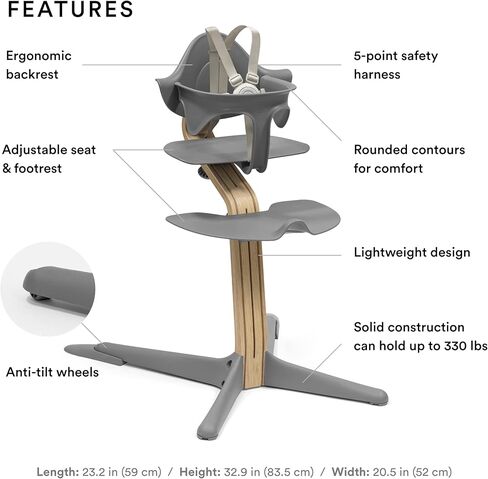 تشمل كرسي Stokke Nomi High ، Black/Walnut - يلهم الجلوس النشط - خالٍ من الأدوات ، قابلية ضبط سلسة - in Kuwait