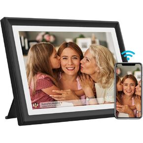 Digital Picture Frame, 32GB 2.4/5Ghz WiFi 15.6 Inch Large Digital Photo Frame, 1920x1080 IPS HD Touchscreen, SD Card/USB, Auto-Rotate, Motion Sensor, Wall Mounted, Easy Share Photos/Videos via App