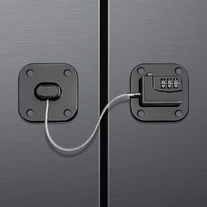 Fridge Lock for Kids (1 Pack) Child Proof Refrigerator Lock- Child Safety Cabinet Locks Baby Proofing Freezer Door Lock- Adhesive Combination Locks for Drawer, Window, Cupboard, Closet, Toilet