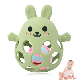 Baby Teether Toys | Baby Teething Toys | Baby Teething Rattle Toy | Food Grade Silicone Teether Baby Toys | Baby Teether 0-6 Months | Teething Toy 6-12 Months | Gift for Boys & Girls