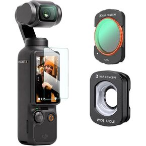 K&F Concept Wide-Angle Lens + CPL Filter Compatible with DJI Osmo Pocket 3, Magnetic Attach/Multi-Coated/Optical Glass
