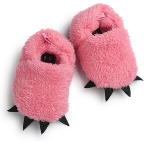 رائع أنا Baby Boys Girls Bear Paw Animal Slipper Boots Toddler Infant Crib Shoes First Walking Prewalker Shoes ، Anti Slip Soft Sole Sneaker و Plush Furry House Slippers لمدة 0-18 شهرًا