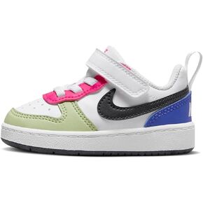 Nike Court Borough Low Recraft Baby/Toddler Shoes (DV5458-108, White/Fierce Pink/Light Ultramarine) Size 4