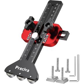 Preciva Thin Rip Table Saw Jig - 3 Pulleys Thin Rip Jig for Making Repetitive Narrow Strip Cuts, Table Saw Guide Fits for 3/8“ x 3/4" U Slot and 1/4“ x 3/8" T Slot
