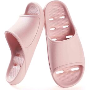 Shower Shoes for Women and Men Massage Pool Slides Soft Cushioned Anti-Slip Slides Slippers Comfort Arch Support Quick Drying Shower Shoes with Drain Holes Bathroom Slide Sandals