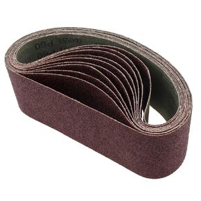 3x21 Inch Belt Sander Sanding Belts 10 Pcs 60 Grit, Aluminum Oxide Belt Papers for Woodworking Polishing and Belt Sander Sharpening