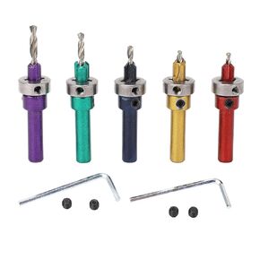 5pcs cumberink مجموعة بتات الحفر ، 2.8 ملم 3.0 مم 3.2 مم 3.5 مم 4.0 مم بتات مدببة لتدبلي للأعمال الخشبية ، وتثبيط الحوض مع وجع سداسي