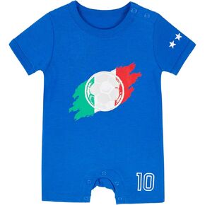 Italy Baby Girl Boy Romper Cute Comfortable Easy Snap Closure Toddler Soccer Jumpsuit 0-24Months