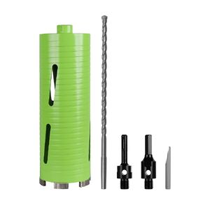 4" Dry Concrete Core Drill Bit Bundle with 2 Pcs Core Drill Bit Adapters & Pilot Bit