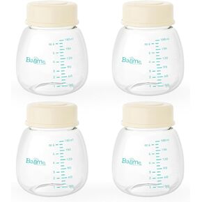 6oz Breast Milk Storage Bottles, Compatible with Spectra Breast Pumps, BPA-Free, Leak-Proof Design, Dual Use as Breastmilk Storage Containers for Fridge or Freezer（4-Pack）