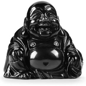 2Inch Green Aventurine Crystal Happy Buddha Statue Green Jade Stone Hand Carved Laughing Feng Shui Figurines for Good Luck Wealth Happiness Home Zen Decor Gifts (2 inch, Green Aventurine)