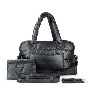 7AM Voyage Baby Diaper Bag – SoHo Satchel Large Waterproof Diaper Bag Tote with Stroller Straps, Multifunctional Gym Bag & Travel Tote Bags with Padded Straps Includes Changing Pads | (Black)