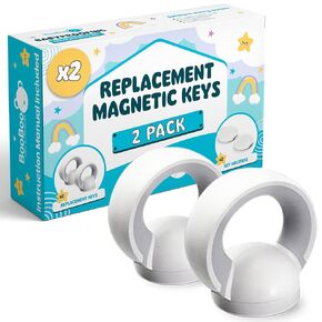 Booboo® x2 Spare Replacement Magnetic Keys Child Safety Locks for Children, Baby Proofing Your Home Cabinets and Drawers with Extra Magnet Keys (2 Pack)