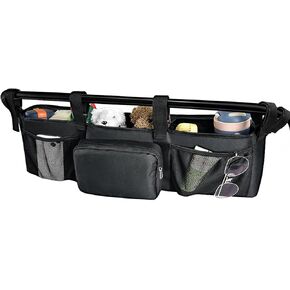 Double Stroller Organizer Fit for BOB Duallie & Baby Jogger City Mini GT2 Double Stroller, Double Baby Stroller Accessories Double Stroller Parent Console with Cooler Pocket(Empty Bag)