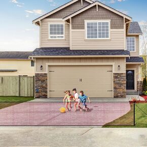 Driveway Net for Kids Safety - LUTICO 20 FT Wide 38 inch Tall Driveway Gate to Stop Basketballs Rolling to Street - No Retractable Driveway Guard Fence Outdoor to Keep Yard Playtime Safety (Red)