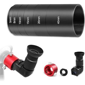 Astromania Viewfinder with 6 Mounting Adapters & Polar Scope Adapter - Bundle with - T2-Extension Tube Kit - Length 5 8 10 15 20 40mm