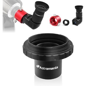 Astromania Viewfinder with 6 Mounting Adapters & Polar Scope Adapter - Bundle with - T-Ring and M42 to 1.25" Telescope Adapter for Nikon