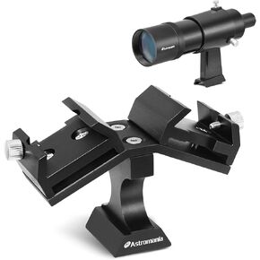 Astromania 9x50 Finder Scope, Black - Bundle with - Dual Tri-Finder Mounting Bracket