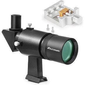 Astromania Middle-Sizes Dovetail with one Screw - Bundle with - 9x50 Angled Finder Scope, no Longer Need to Strain Your Neck at Difficult Angles