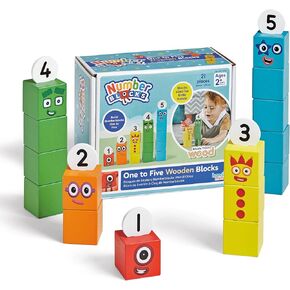 hand2mind Numberblocks One to Five Wooden Building Blocks, Wood Stacking Toy, Color Sorting Counting Cubes, Numbers for Toddlers, Preschool Math Toys, Toddler Learning Activities, Kids Birthday Gift